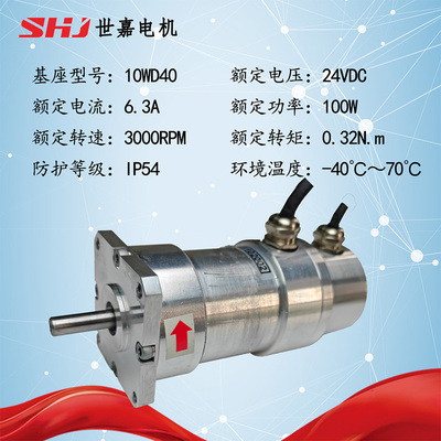 24VDC  100W 轻量化高功率密度直流伺服电机