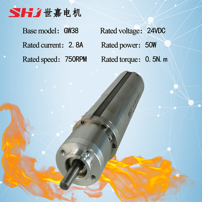 24VDC 50W High-Temperature DC Brushless Gear Motor